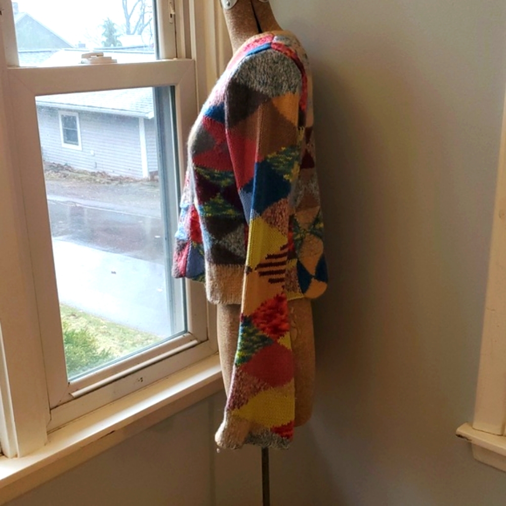 Colorful Vintage Crochet Patchwork Sweater Small/medium - Picture 4 of 7